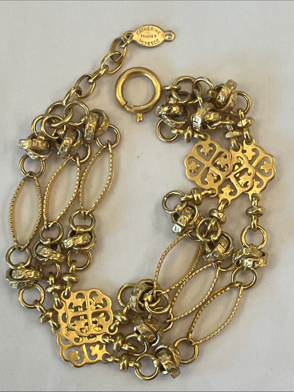 Catherine Popesco Gold-Tone Filigree Multi-Strand Bracelet